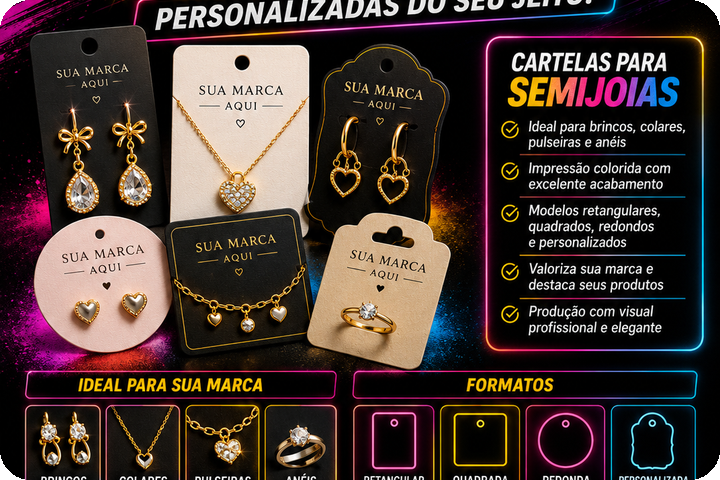 Cartelas para Semi-jóias - Gráfica Rápida Jaú